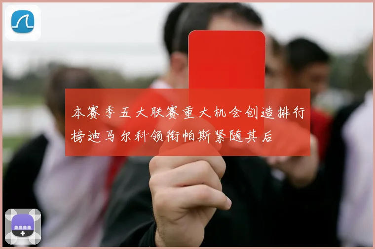 本赛季五大联赛重大机会创造排行榜迪马尔科领衔帕斯紧随其后